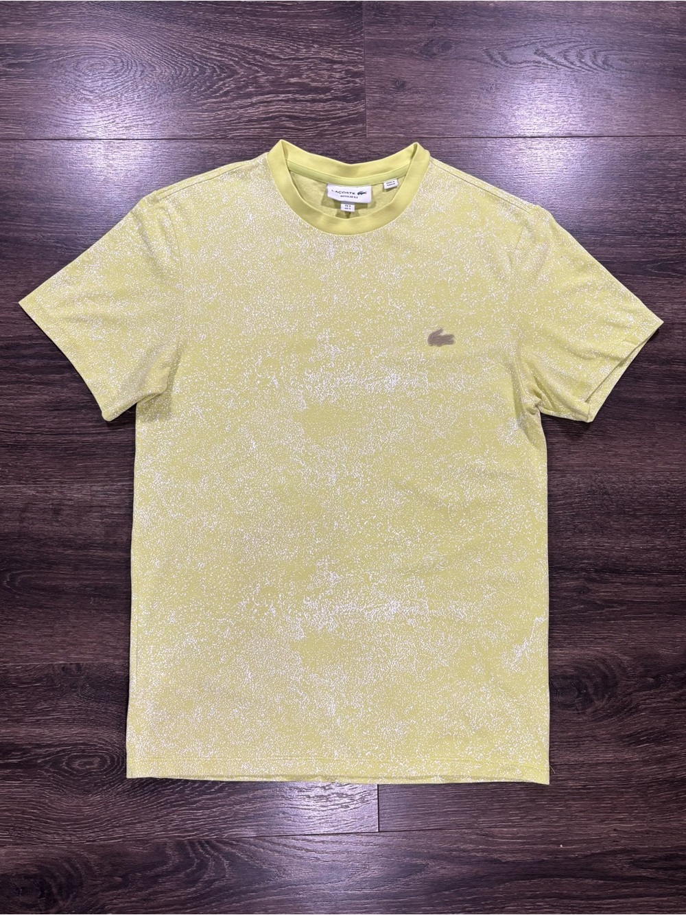 Rare Lacoste Men’s Light Yellow Crew Neck T-Shirt Size Small